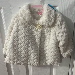 Children’s Place light fur coat with matching hat 9-12 months